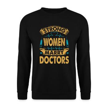 Des femmes fortes épousent des médecins - Chirurgiens - Hôpital - Sweat-shirt Unisexe - noir - Devant - Alina (178cm) & Michal (187cm)