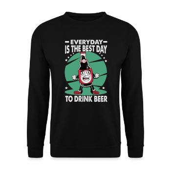 Everyday Is The Best Day To Drink Beer - Bar - Pub - Unisex Sweatshirt - black - Front - Alina (178cm) & Michal (187cm)