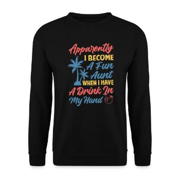Apparently, I Become A Fun Aunt - Funny - Beach - Unisex Sweatshirt - black - Front - Alina (178cm) & Michal (187cm)