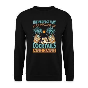 The Perfect Day Is Composed Of Cocktails And Sand - Unisex Sweatshirt - black - Front - Alina (178cm) & Michal (187cm)