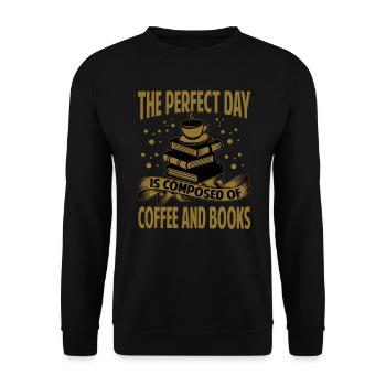 The Perfect Day est composé de café et de livres - - Sweat-shirt Unisexe - noir - Devant - Alina (178cm) & Michal (187cm)