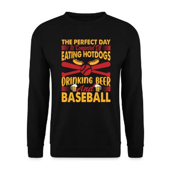 The Perfect Day Is Composed Of Eating Hotdogs Drin - Unisex Sweatshirt - black - Front - Alina (178cm) & Michal (187cm)
