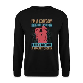 Je suis un cow-boy du soleil au coucher du soleil - Texas - Sweat-shirt Unisexe - noir - Devant - Alina (178cm) & Michal (187cm)