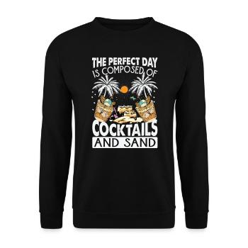 The Perfect Day Is Composed Of Cocktails And Sand - Unisex Sweatshirt - black - Front - Alina (178cm) & Michal (187cm)