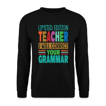 Professeur en édition limitée Je corrigerai votre Gramma - Sweat-shirt Unisexe - noir - Devant - Alina (178cm) & Michal (187cm)