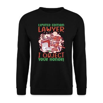 Édition limitée Avocat Je m’oppose à votre honneur! - Funn - Sweat-shirt Unisexe - noir - Devant - Alina (178cm) & Michal (187cm)