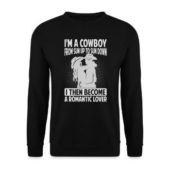 Je suis un cow-boy du soleil au coucher du soleil - Texas - Sweat-shirt Unisexe - noir - Devant - Alina (178cm) & Michal (187cm)