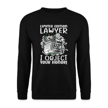 Édition limitée Avocat Je m’oppose à votre honneur! - Funn - Sweat-shirt Unisexe - noir - Devant - Alina (178cm) & Michal (187cm)