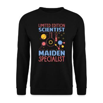 Limited Edition Scientist Maiden Specialist - Funn - Unisex Sweatshirt - black - Front - Alina (178cm) & Michal (187cm)