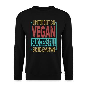 Limited Edition Vegan Successful Businesswoman - E - Unisex Pullover - Schwarz - Vorne - Alina (178cm) & Michal (187cm)