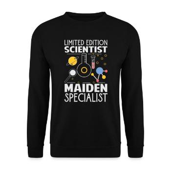 Limited Edition Scientist Maiden Specialist - Funn - Unisex Sweatshirt - black - Front - Alina (178cm) & Michal (187cm)