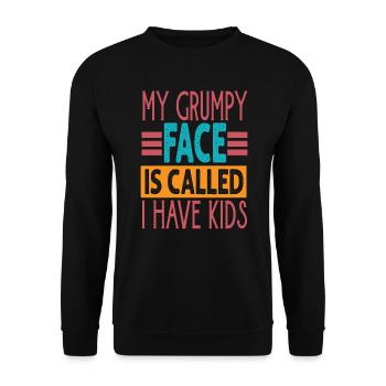 My Grumpy Face Is Called I Have Kids - Funny Paren - Unisex Sweatshirt - black - Front - Alina (178cm) & Michal (187cm)