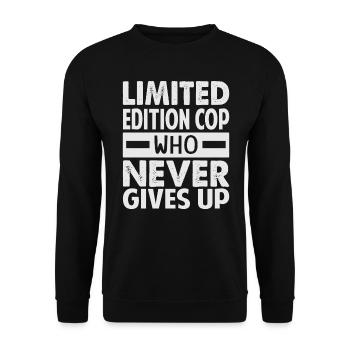 Flic en édition limitée qui n’abandonne jamais - Funny Pol - Sweat-shirt Unisexe - noir - Devant - Alina (178cm) & Michal (187cm)