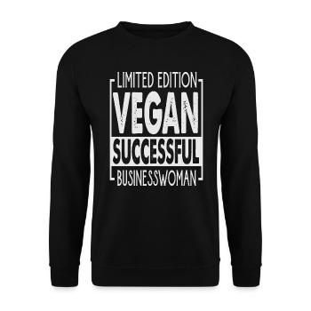 Limited Edition Vegan Successful Businesswoman - E - Unisex Pullover - Schwarz - Vorne - Alina (178cm) & Michal (187cm)