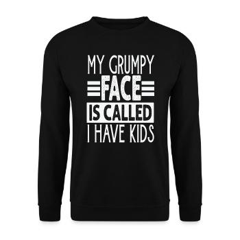My Grumpy Face Is Called I Have Kids - Funny Paren - Unisex Sweatshirt - black - Front - Alina (178cm) & Michal (187cm)