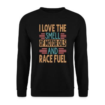 J’adore l’odeur des huiles moteur et du carburant de course - Rac - Sweat-shirt Unisexe - noir - Devant - Alina (178cm) & Michal (187cm)