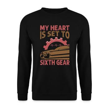 Mon cœur est prêt à la sixième vitesse - Course - Voitures de course - Sweat-shirt Unisexe - noir - Devant - Alina (178cm) & Michal (187cm)