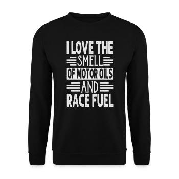 J’adore l’odeur des huiles moteur et du carburant de course - Rac - Sweat-shirt Unisexe - noir - Devant - Alina (178cm) & Michal (187cm)
