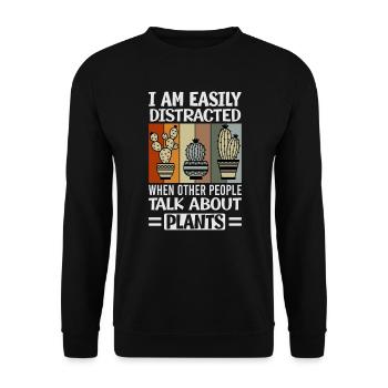 I Am Easily Distracted When Other People Talk Abou - Unisex Pullover - Schwarz - Vorne - Alina (178cm) & Michal (187cm)