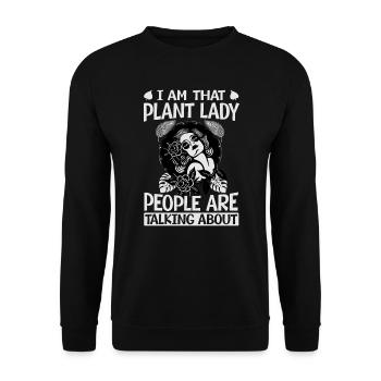 Je suis la plante dont les gens parlent - pl - Sweat-shirt Unisexe - noir - Devant - Alina (178cm) & Michal (187cm)