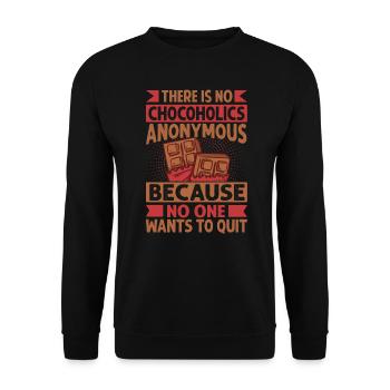 There Is No Chocoholics Anonymous - Funny Chocolat - Unisex Sweatshirt - black - Front - Alina (178cm) & Michal (187cm)