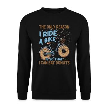 The Only Reason I Ride A Bike Is So That I Can Eat - Unisex Pullover - Schwarz - Vorne - Alina (178cm) & Michal (187cm)