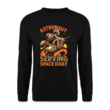 Astronaute au service de l’espace tous les jours - Drôle - Planètes - - Sweat-shirt Unisexe - noir - Devant - Alina (178cm) & Michal (187cm)