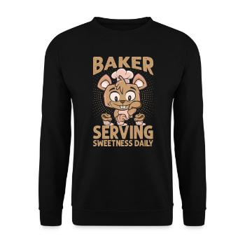 Baker Serving Sweetness Daily - Cakes - Funny - Ba - Unisex Sweatshirt - black - Front - Alina (178cm) & Michal (187cm)