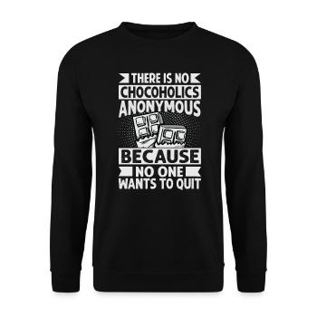 There Is No Chocoholics Anonymous - Funny Chocolat - Unisex Sweatshirt - black - Front - Alina (178cm) & Michal (187cm)