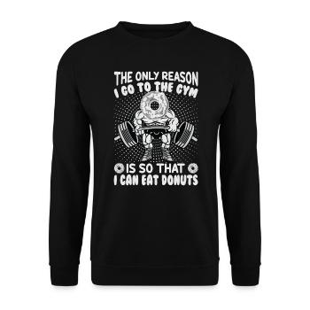 La seule raison pour laquelle je vais au gymnase, c’est pour pouvoir - Sweat-shirt Unisexe - noir - Devant - Alina (178cm) & Michal (187cm)