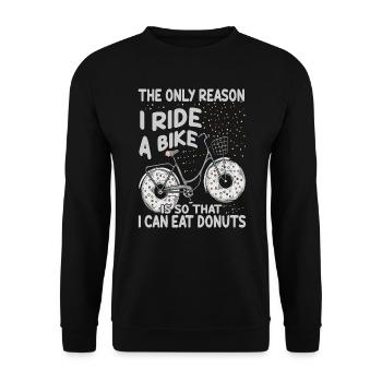 The Only Reason I Ride A Bike Is So That I Can Eat - Unisex Pullover - Schwarz - Vorne - Alina (178cm) & Michal (187cm)