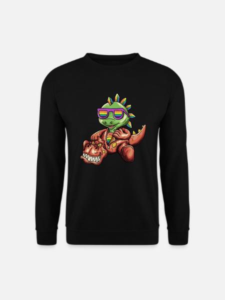 LGBTQ - Dinosaure - T-Rex portant un costume de Dino - Sweat-shirt Unisexe - noir
