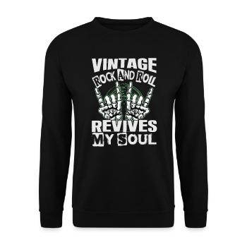 Vintage Rock And Roll Revives My Soul - Concerts - Unisex Sweatshirt - black - Front - Alina (178cm) & Michal (187cm)