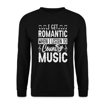 I Get Romantic When I Listen To Country Music - Co - Unisex Sweatshirt - black - Front - Alina (178cm) & Michal (187cm)