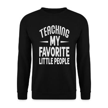 Teaching My Favorite Little People - Funny Teacher - Unisex Pullover - Schwarz - Vorne - Alina (178cm) & Michal (187cm)