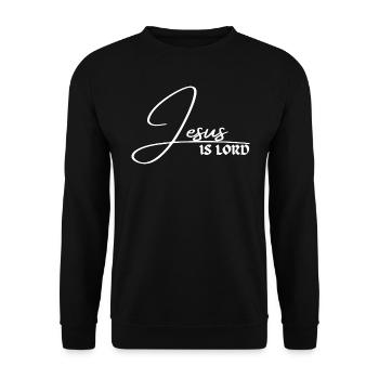 Jesus is Lord - Christian - Unisex Sweatshirt - black - Front - Alina (178cm) & Michal (187cm)