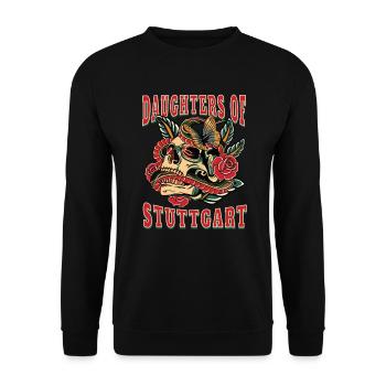 Stuttgart Power-Frau daughters of Stuttgart - Unisex Pullover - Schwarz - Vorne - Alina (178cm) & Michal (187cm)