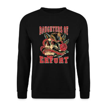 Erfurt Power-Frau daughters of Erfurt Retro - Unisex Pullover - Schwarz - Vorne - Alina (178cm) & Michal (187cm)