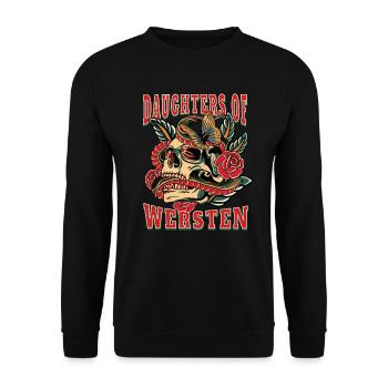 Düsseldorf daughters of Wersten - Unisex Pullover - Schwarz - Vorne - Alina (178cm) & Michal (187cm)