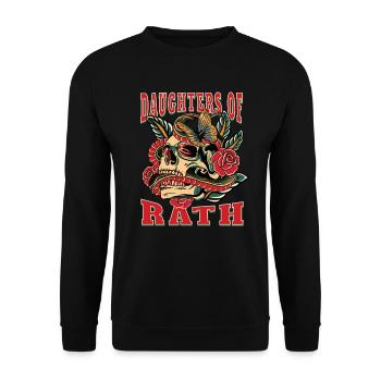 Düsseldorf daughters of Unterrath - Unisex Pullover - Schwarz - Vorne - Alina (178cm) & Michal (187cm)