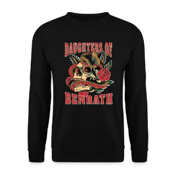 Düsseldorf daughters of Benrath - Unisex Pullover - Schwarz - Vorne - Alina (178cm) & Michal (187cm)