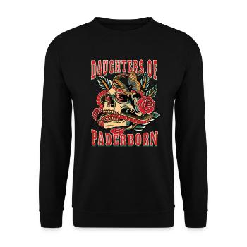 Paderborn Power-Frau daughters of Paderborn - Unisex Pullover - Schwarz - Vorne - Alina (178cm) & Michal (187cm)