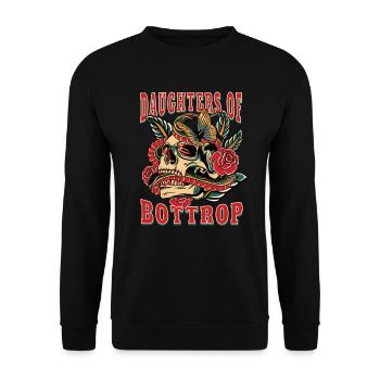 Bottrop Power-Frau daughters of Bottrop - Unisex Pullover - Schwarz - Vorne - Alina (178cm) & Michal (187cm)