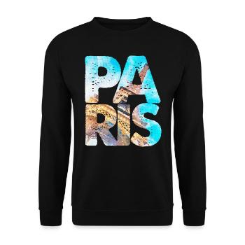 EIFFEL PARIS WATERCOLOR - Unisex Sweatshirt - black - Front - Alina (178cm) & Michal (187cm)