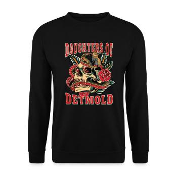 Detmold Frau Geschenk daughters of Detmold Frauen - Unisex Pullover - Schwarz - Vorne - Alina (178cm) & Michal (187cm)