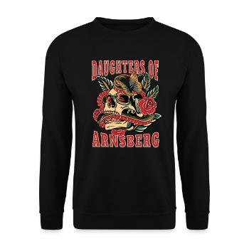 Arnsberg Frau Geschenk daughters of Arnsberg - Unisex Pullover - Schwarz - Vorne - Alina (178cm) & Michal (187cm)