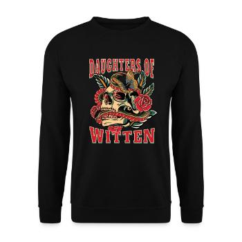 Witten Frau Geschenk daughters of Witten Frauen - Unisex Pullover - Schwarz - Vorne - Alina (178cm) & Michal (187cm)