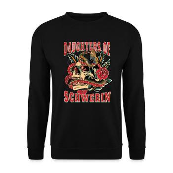 Schwerin Frau Geschenk daughters of Schwerin - Unisex Pullover - Schwarz - Vorne - Alina (178cm) & Michal (187cm)