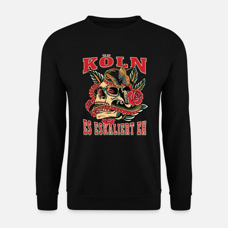 Köln Frau Geschenk es eskaliert eh Cologne Fan - Unisex Pullover - Schwarz