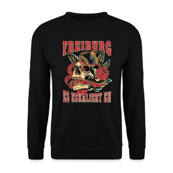 Freiburg woman gift it escalates anyway women - Unisex Sweatshirt - black - Front - Alina (178cm) & Michal (187cm)
